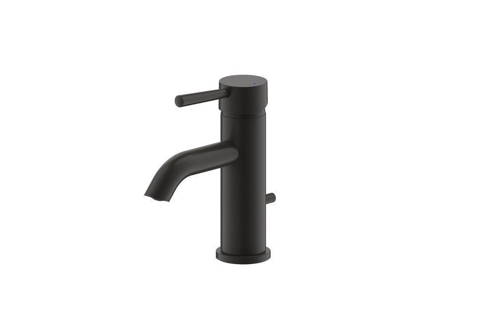 Single Handle Monoblock Bathroom Sink Faucet in Matte Black 