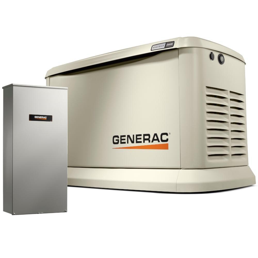 26kW Air-Cooled Standby Generator with Wi-Fi and Transfer Switch 