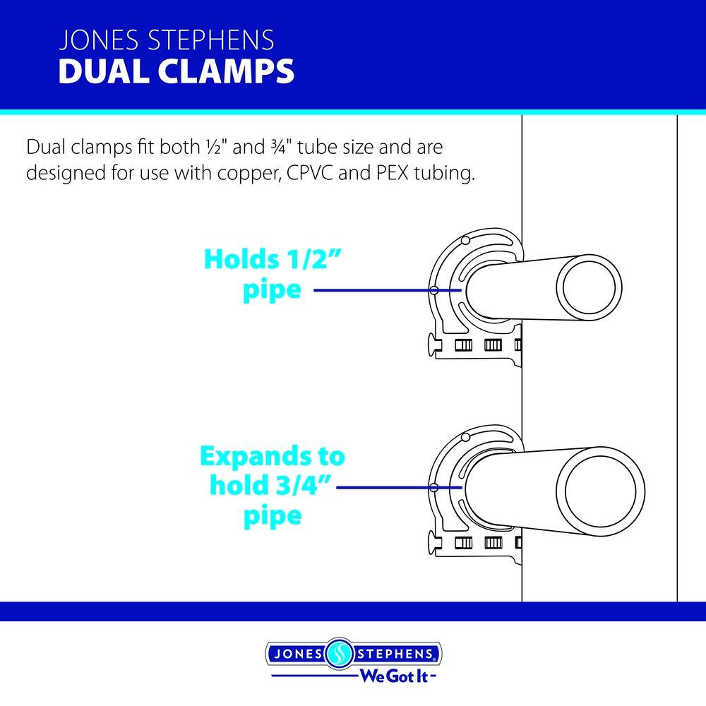 1/2 in. - 3/4 in. Polypropylene Dual Clamp, Bucket of 850 