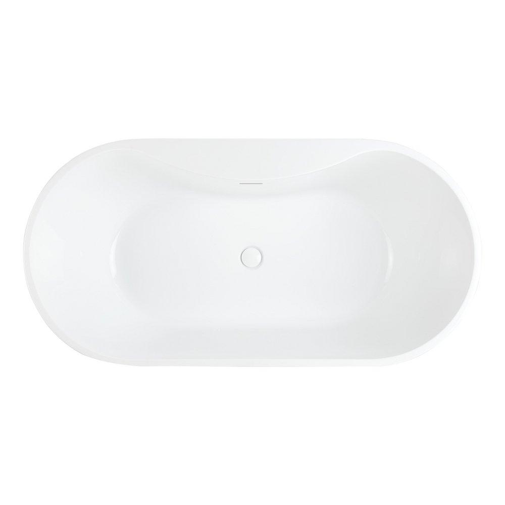 67 x 31-1/2 in. Freestanding Bathtub with Center Drain in White 