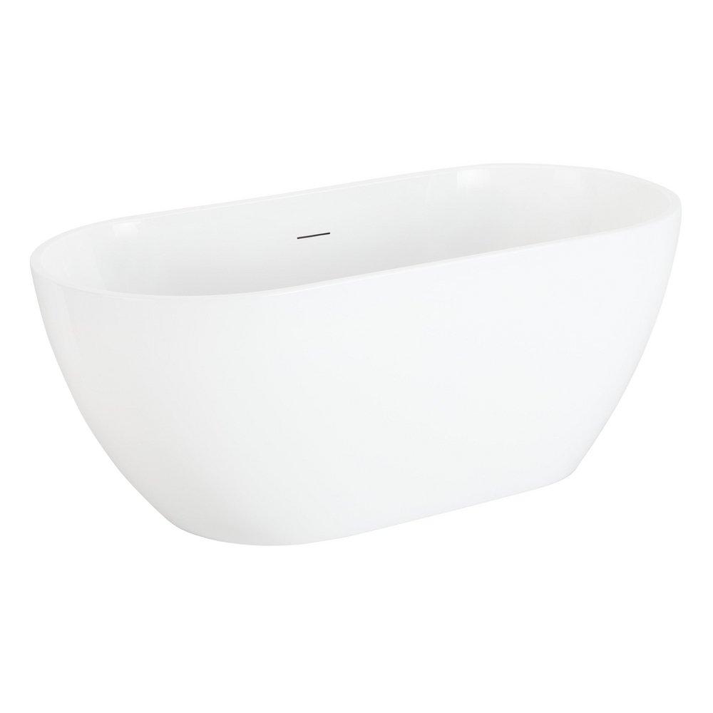 67 x 29-1/2 in. Freestanding Bathtub with Center Drain in White 