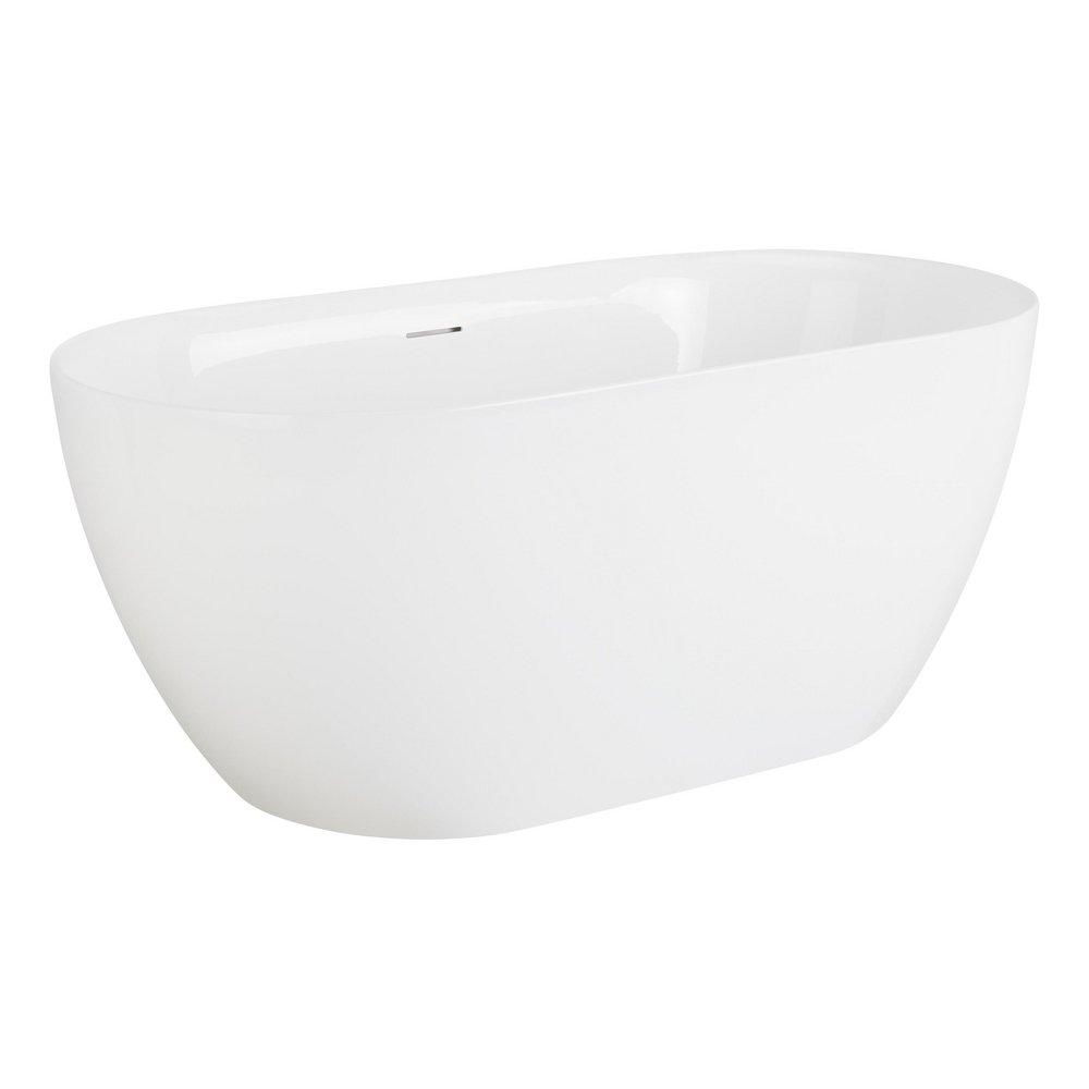 67 x 31-1/2 in. Freestanding Bathtub with Center Drain in White 