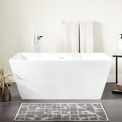 59 x 29-1/2 in. Freestanding Bathtub with Center Drain in White