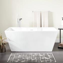 59 x 29-1/2 in. Freestanding Bathtub with Center Drain in White