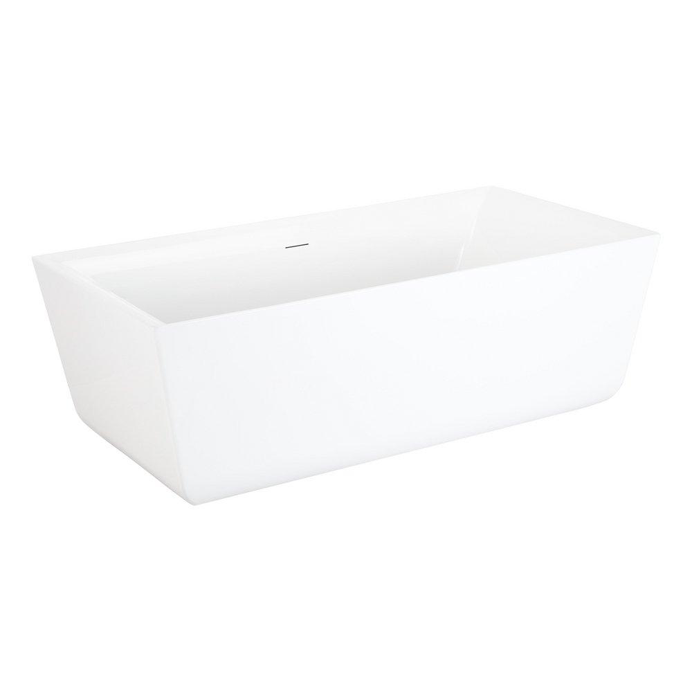 67 in. Freestanding Bathtub in White 