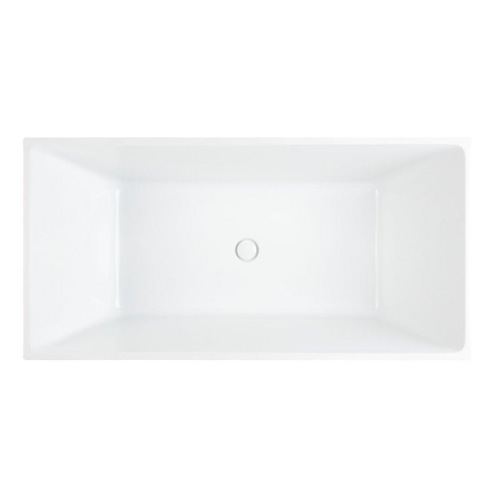 59 x 29 1/2 in. Freestanding Bathtub with Center Drain in White 