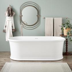 66 x 32 in. Freestanding Bathtub with Center Drain in White