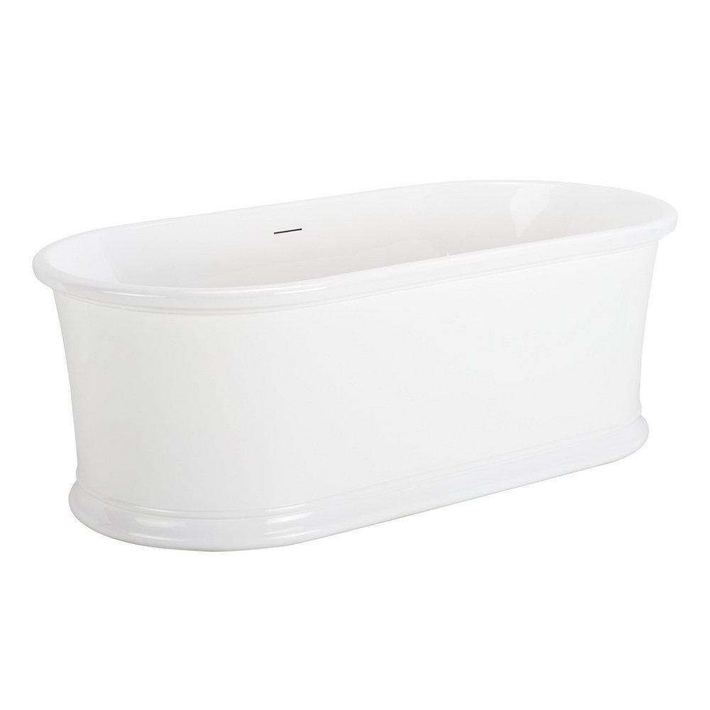 66 x 32 in. Freestanding Bathtub with Center Drain in White 