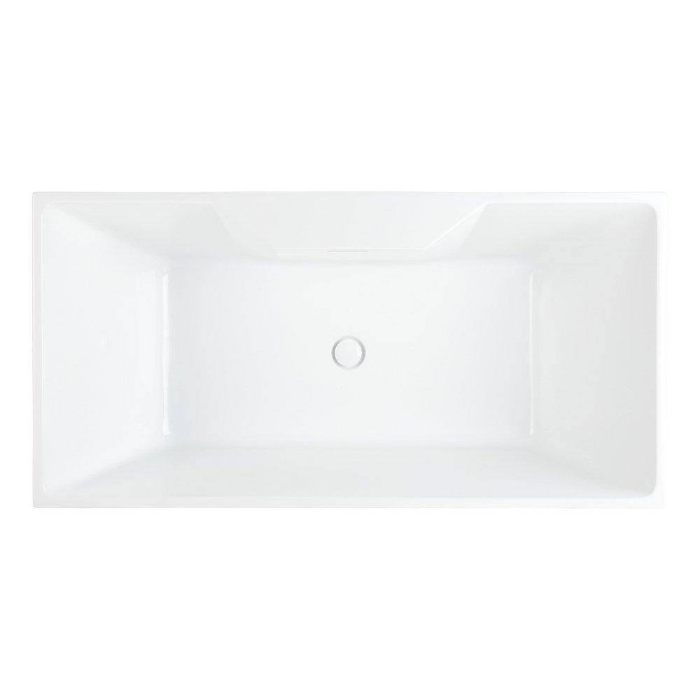 67 x 31-1/2 in. Freestanding Bathtub with Center Drain in White 