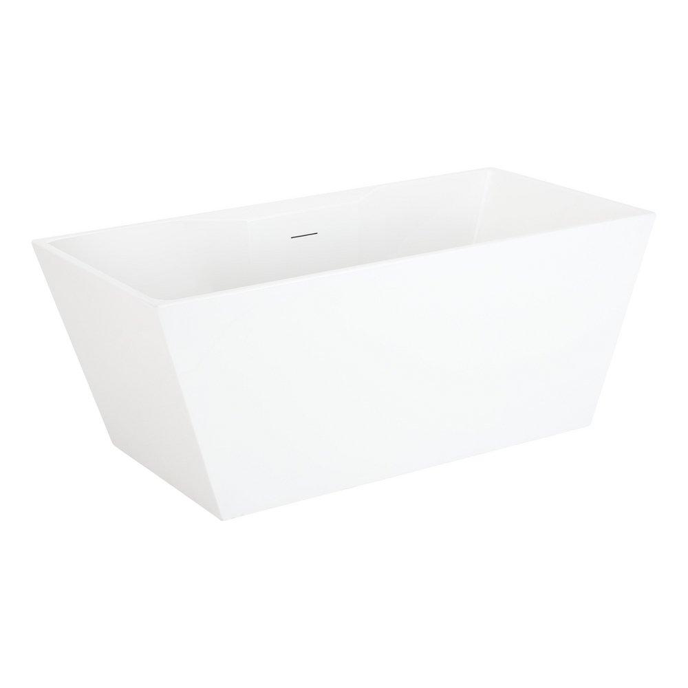 67 x 31-1/2 in. Freestanding Bathtub with Center Drain in White 