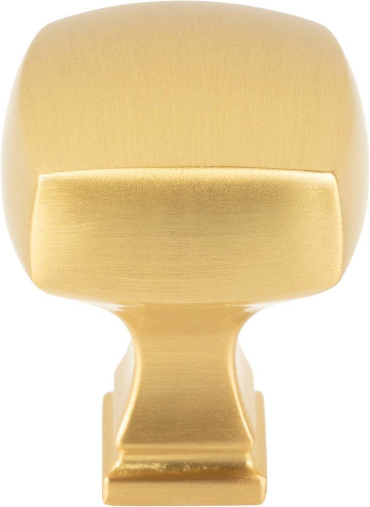 1-1/8 in. Overall Length Square Cabinet Knob in Brushed Gold 