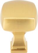 1-1/8 in. Overall Length Square Cabinet Knob in Brushed Gold 