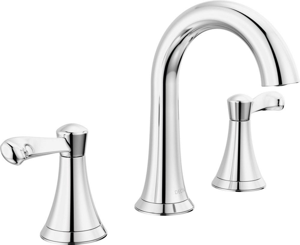 Delta Faucet Chrome Two Handle Widespread Bathroom Sink Faucet 