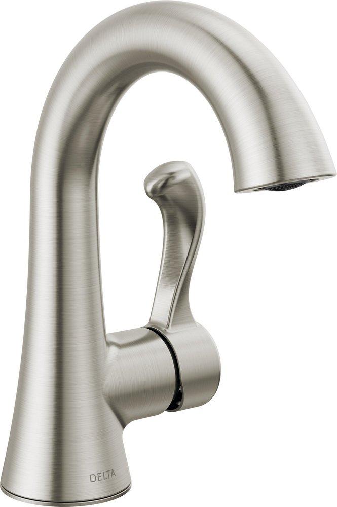 Delta Faucet SpotShield&reg; Brushed Nickel Single Handle Monoblock Bathroom Sink Faucet 