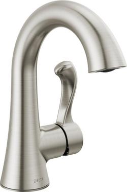Single Handle Monoblock Bathroom Sink Faucet in SpotShield&reg; Brushed Nickel