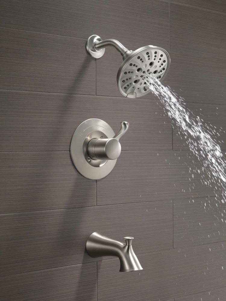 Delta Faucet SpotShield Stainless Single Handle Multi Function Bathtub & Shower Faucet 
