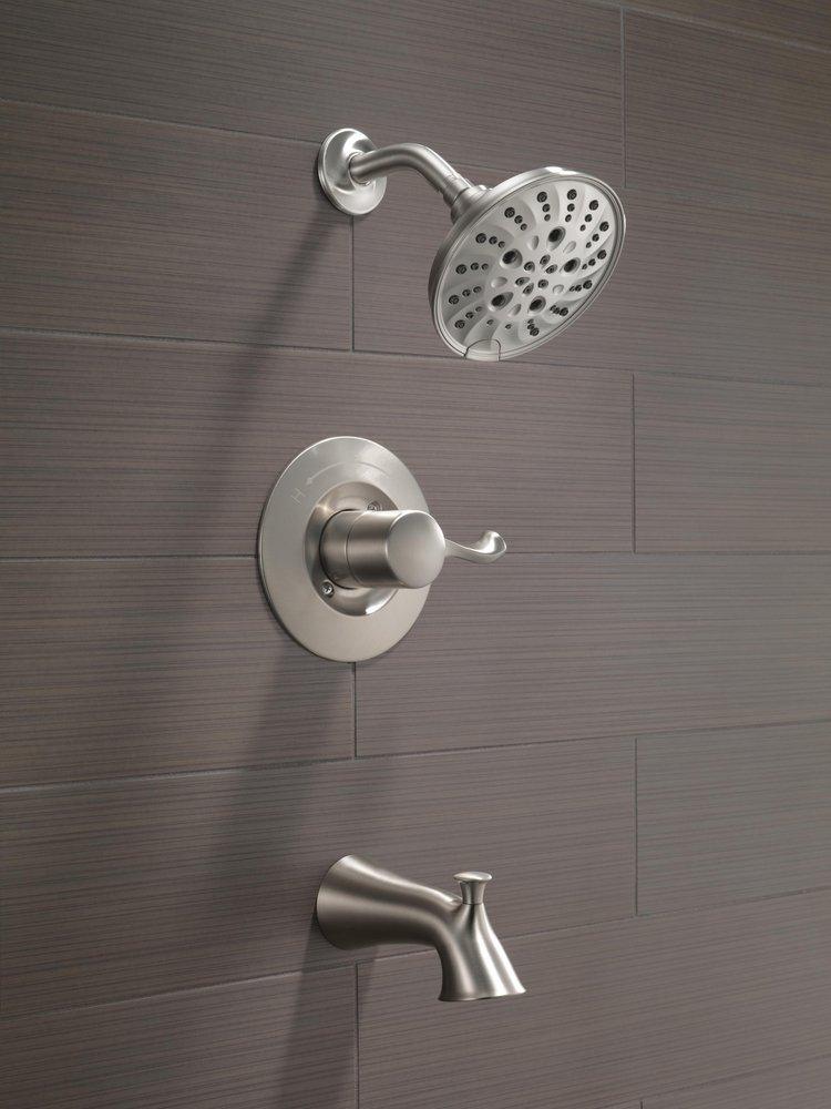 Delta Faucet SpotShield Stainless Single Handle Multi Function Bathtub & Shower Faucet 