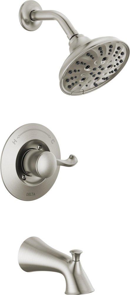 Delta Faucet SpotShield&reg; Stainless Single Handle Multi Function Bathtub & Shower Faucet 