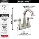 Delta Faucet SpotShield Brushed Nickel Two Handle Centerset Bathroom Sink Faucet 