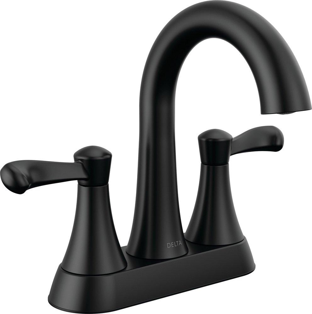 Delta Faucet Matte Black Two Handle Centerset Bathroom Sink Faucet 