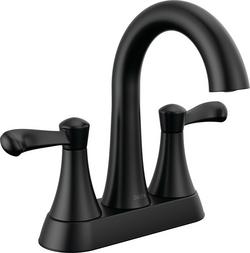 Two Handle Centerset Bathroom Sink Faucet in Matte Black
