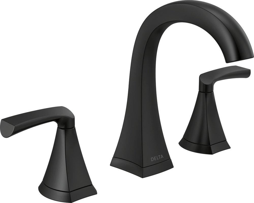 Two Handle Widespread Bathroom Sink Faucet in Matte Black 