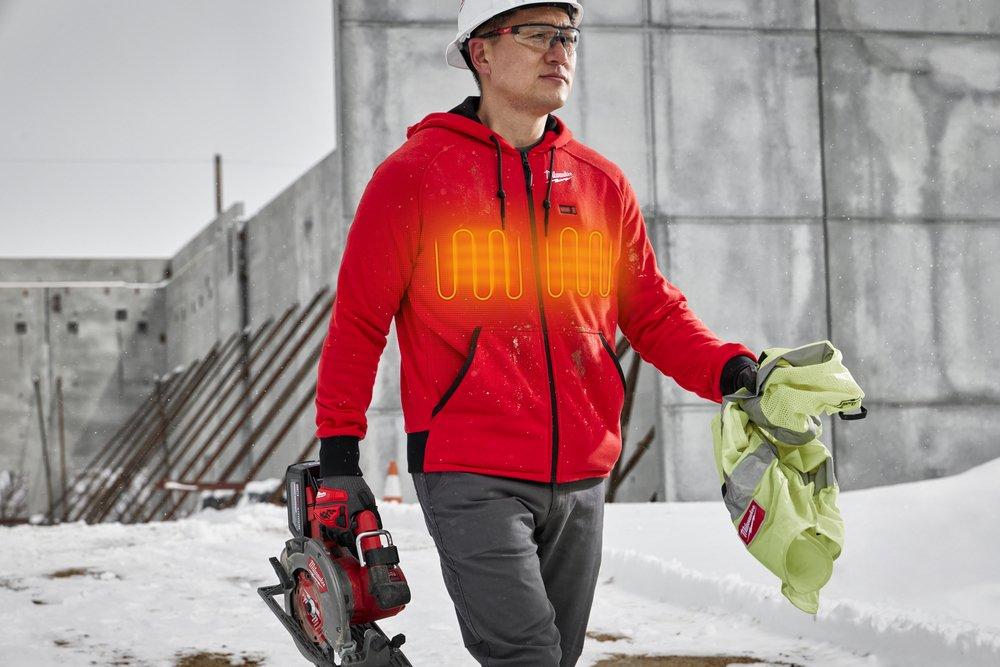 Milwaukee&reg; Red Redlithium&trade; Polyester Heated Hoodie in Red 