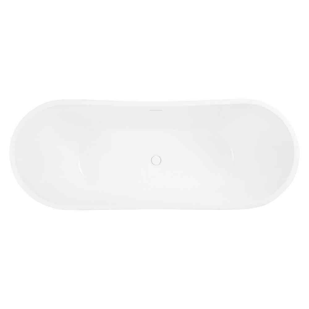 72 x 31 in. Freestanding Bathtub with Center Drain in White 