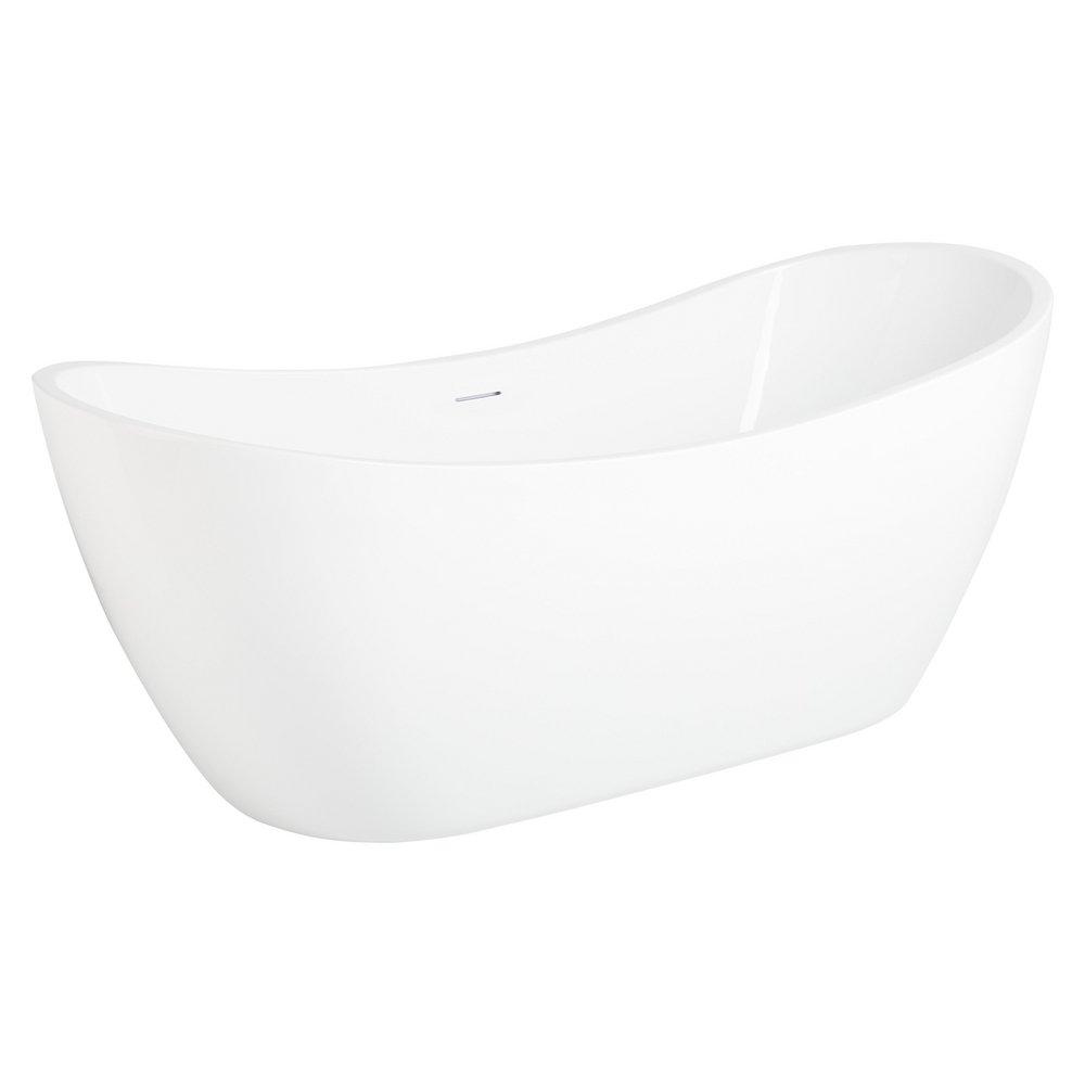 72 x 31 in. Freestanding Bathtub with Center Drain in White 
