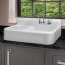 Whitehaus Collection White 41-3/4 x 32 in. 1 Hole Fireclay 2 Bowl Farmhouse Kitchen Sink 