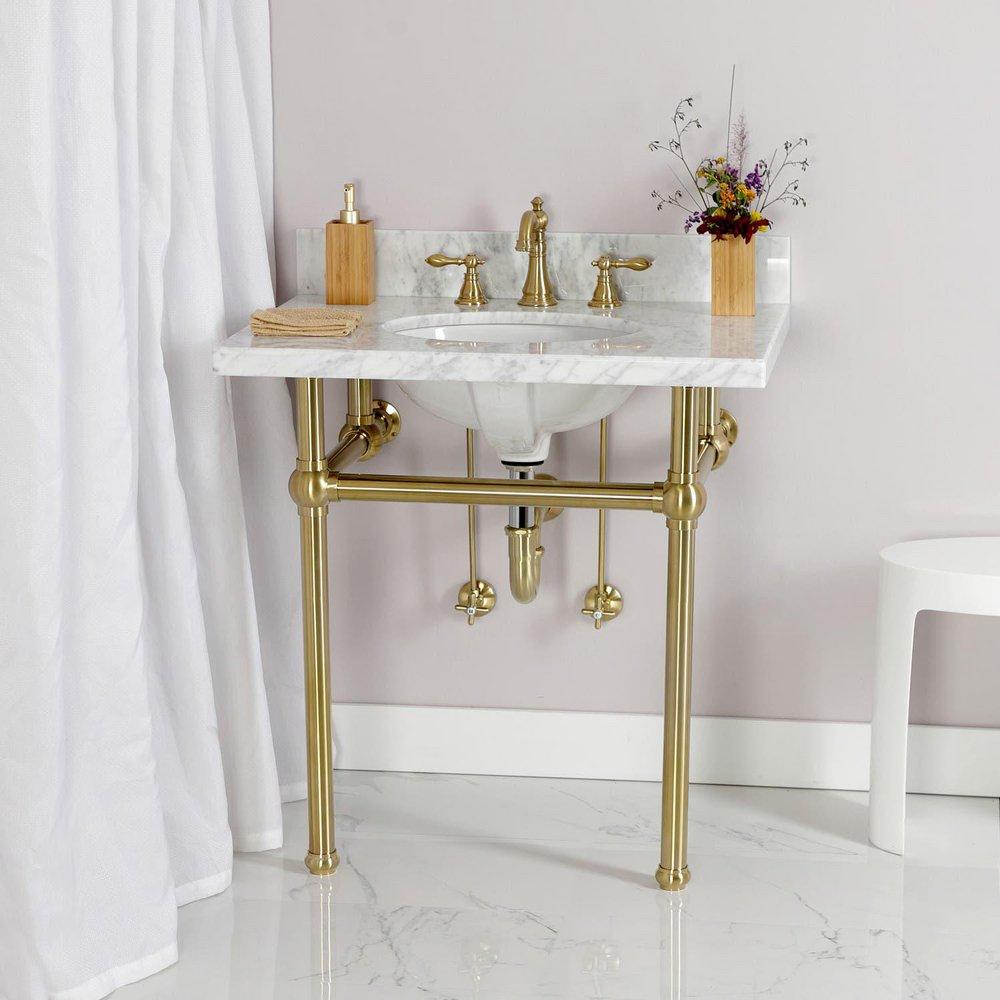 Kingston Brass Brushed Brass Sink 1/2 x 3/8 x 30 in. Supply Kit 