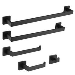 24 in. Bathroom Accessory Set in Matte Black