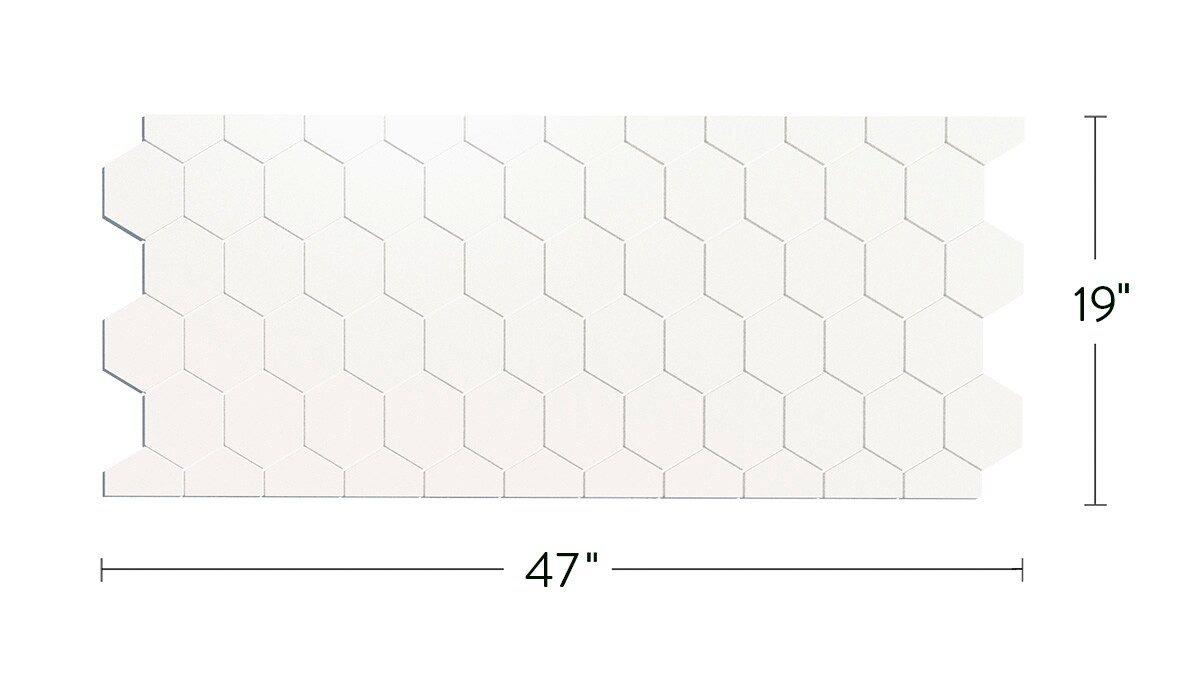 Six3Tile Gloss White 47 x 19 in. Tub & Shower Wall 