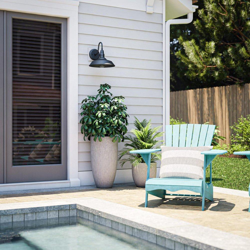 Kenroy International Black 40W 1-Light 13 in. Wall Sconce 