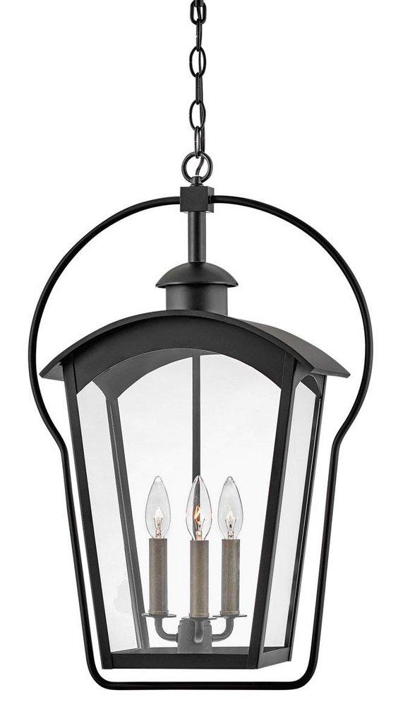 Hinkley Black 60W 3-Light Candelabra E-12 Outdoor Pendant 