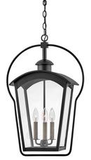 60W 3-Light Candelabra E-12 Outdoor Pendant in Black