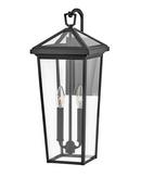 60W 2-Light 20 in. Outdoor Wall Sconce in Museum Black