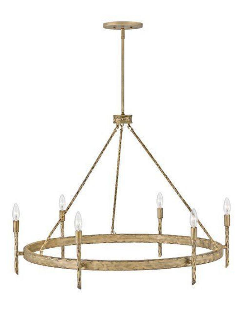 Hinkley Champagne Gold 26 x 36-3/10 in. 60W 1-Tier 6-Light LED Transitional Chandelier 