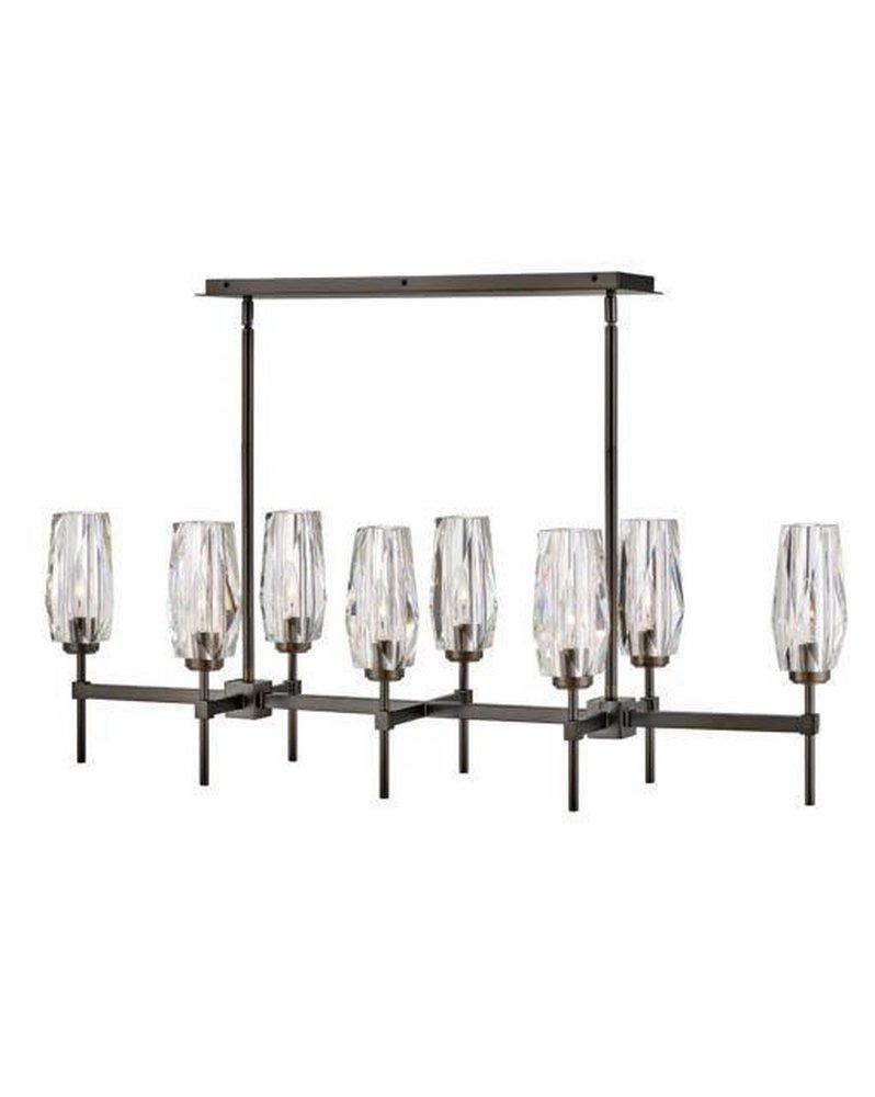 Hinkley Black Oxide 14 x 46 in. 60W 1-Tier 8-Light LED Modern and Transitional Chandelier 