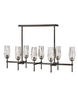 14 x 46 in. 60W 1-Tier 8-Light LED Modern and Transitional Chandelier in Black Oxide