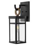 5W 1-Light 18-1/2 in. Outdoor Wall Sconce in Black