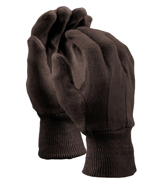 Brown Jersey Knit Gloves 