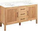 60 MINDI DBL VANITY WITH RECT UNDERMOUNT SINKS NATURAL MINDI FEATHERED WHITE WIDESPREAD 