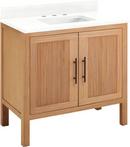 36 MINDI VANITY WITH RECT UNDERMOUNT SINK NATURAL MINDIFEATHERED WHITE QUARTZ WIDESPREAD 