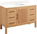 48 MINDI VANITY WITH RECT UNDERMOUNT SINK NATURAL MINDIFEATHERED WHITE QUARTZ WIDESPREAD 