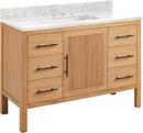 48 MINDI VANITY WITH RECTANGULAR UNDERMOUNT SINK NATURAL MINDI CARRARA MARBLE WIDESPREAD 