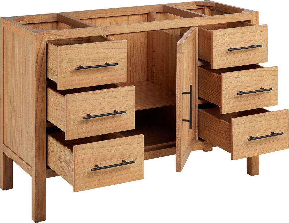 Signature Hardware Natural Mindi Floor Mount Vanity in Natural Wood 