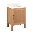 Signature Hardware Natural Mindi Floor Mount Vanity in Natural Mindi with Arctic White Quartz 
