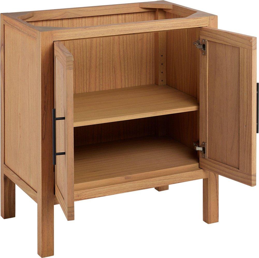 Signature Hardware Natural Mindi Floor Mount Vanity in Natural Wood 