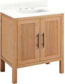 30 MINDI VANITY WITH RECT UNDERMOUNT SINK NATURAL MINDIFEATHERED WHITE QUARTZ WIDESPREAD 
